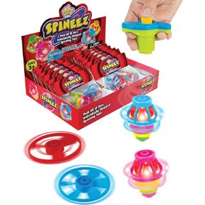 Light Up Spinning Tops and Flying Saucer Disc, 12 Individually Wrapped Sets, 36 PCs, UFO Spinner Toys with Flashing LED Lights, Birthday Party Favors, Goodie Bag Fillers for Kids