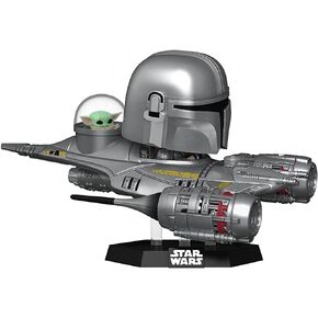 Funko Pop! Ride Super Deluxe: Star Wars Hyperspace Heroes - The Mandalorian in N1 Starfighter (with Grogu), Amazon Exclusive in Saudi Arabia