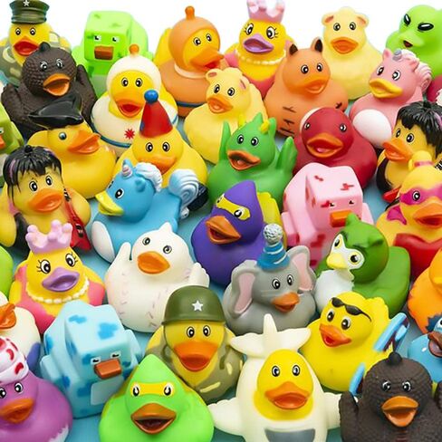 The Dreidel Company Assortment Rubber Duck Toy Duckies for Kids, Bath Birthday Gifts Baby Showers Classroom Incentives, Summer Beach and Pool Activity, 2" (10-Pack) in Saudi Arabia