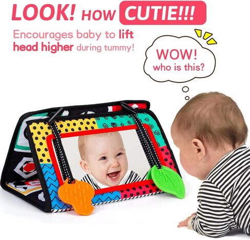 ألعاب الأطفال من MAGIBX هدايا للأولاد من 0 إلى 6 أشهر، ألعاب وقت البطن مرآة لألعاب الرضع من 0 إلى 3 إلى 6 أشهر، ألعاب التسنين الحسية للأطفال من سن 0 إلى 6 إلى 12 شهرًا من البنات، هدايا استحمام لحديثي الولادة 2 3 4 5 أشهر in Kuwait