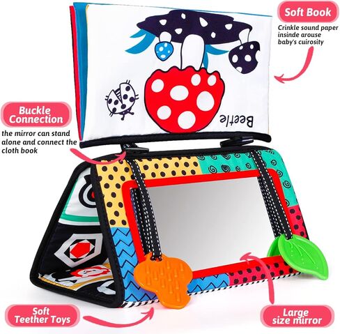 ألعاب الأطفال من MAGIBX هدايا للأولاد من 0 إلى 6 أشهر، ألعاب وقت البطن مرآة لألعاب الرضع من 0 إلى 3 إلى 6 أشهر، ألعاب التسنين الحسية للأطفال من سن 0 إلى 6 إلى 12 شهرًا من البنات، هدايا استحمام لحديثي الولادة 2 3 4 5 أشهر in Kuwait
