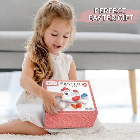 TEMI Toddler Chicken Easter Eggs Toys - Color Matching Game Shape Sorter with 6 Toy Eggs for Kids, Fine Motor Skills Sensory Toys, Montessori Educational Toys Easter Gifts for 3 4 5 6 Girls Boys Baby in Kuwait