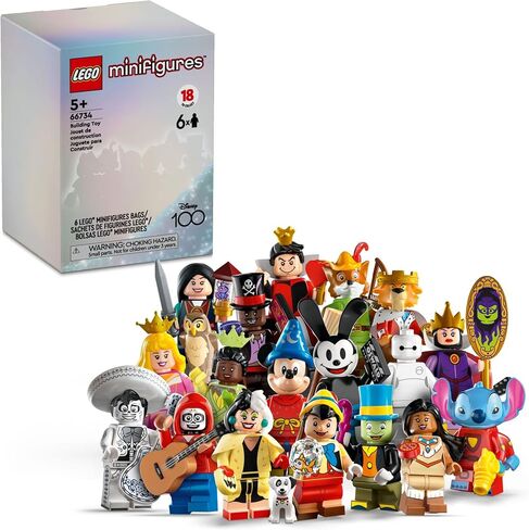 LEGO Minifigures Disney 100 6 Pack 66734 Limited Edition Collectible Figures, Surprise Buildable Disney Characters for Role Play, A Gift for Imaginative Kids Ages 5+ in Saudi Arabia