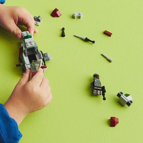 Lego Star Wars Boba Fett's Starship Microfighter 75344, Building Toy Vehicle with Adjustable Wings and Flick Shooters, The Mandalorian Set for Kids in Saudi Arabia