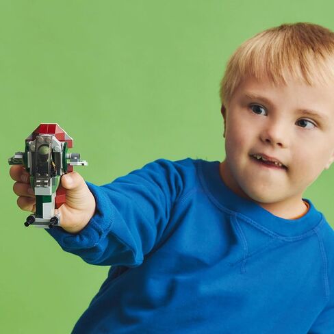 Lego Star Wars Boba Fett's Starship Microfighter 75344, Building Toy Vehicle with Adjustable Wings and Flick Shooters, The Mandalorian Set for Kids in Saudi Arabia