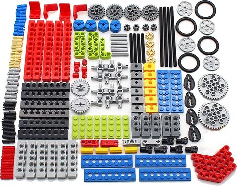 مجموعة تروس ومحور 182 قطعة من KonHaovF للأجزاء التقنية المتوافقة مع أجزاء Lego Technic، مجموعة متنوعة من التروس DIY (ذراع الرفع، والدبابيس، والمحاور، والموصلات) لمجموعة مكعبات البناء التقنية in Kuwait