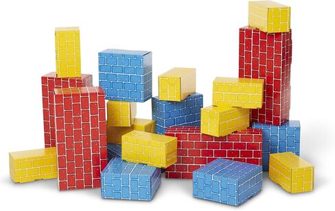 Melissa & Doug Deluxe Jumbo Cardboard Blocks (24 Pieces) - Pretend Brick For Building in Saudi Arabia