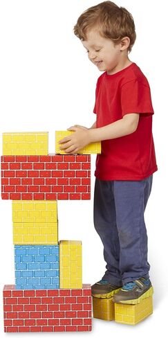 Melissa & Doug Deluxe Jumbo Cardboard Blocks (24 Pieces) - Pretend Brick For Building in Saudi Arabia