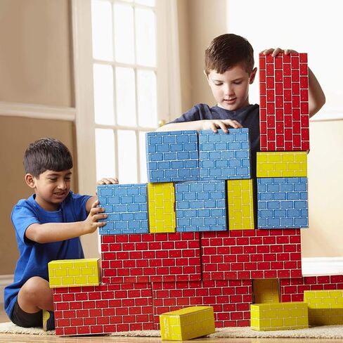 Melissa & Doug Deluxe Jumbo Cardboard Blocks (24 Pieces) - Pretend Brick For Building in Saudi Arabia