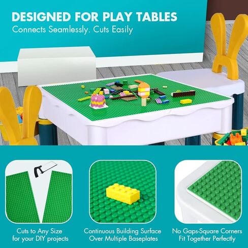 Lekebaby Classic Baseplates Building Base Plates for Building Bricks 100% Compatible with Major Brands-Baseplates 10" x 10",Age 3 and up, Pack of 6 in Kuwait