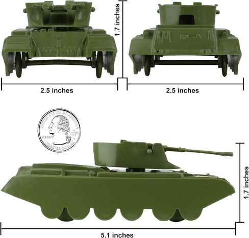 BMC Classic Payton Anti-Aircraft Tanks - 4pc OD Green Plastic Army Men Vehicles in Kuwait