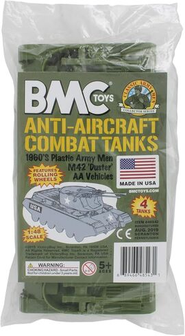 BMC Classic Payton Anti-Aircraft Tanks - 4pc OD Green Plastic Army Men Vehicles in Kuwait