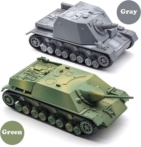 2 Sets Jagdpanzer Army Tank Toy Model Kits, Upgrade 3D Tank Puzzle Plastic Military Toys Sturmpanzer and Jagdpanzer IV(Gray Or Green) in Kuwait