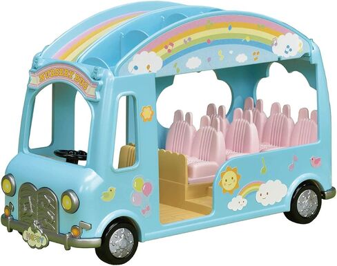 Calico Critters Sunshine Nursery Bus for Dolls, Toy Vehicle seats up to 12 collectible figures , Blue in Saudi Arabia