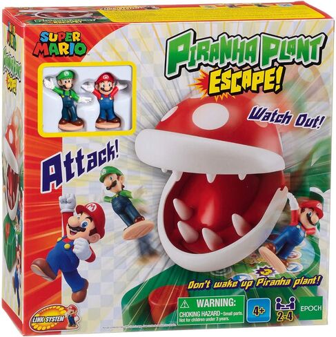 Epoch Games Super Mario Piranha Plant Escape!, Tabletop Action Game for Ages 4+ with 2 Collectible Super Mario Action Figures in Saudi Arabia