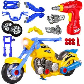 Liberty Imports Kids Take Apart Toys - Build Your Own Toy Motorcycle Vehicle Construction Playset - Realistic Sounds and Lights with Tools and Electric Power Drill in Saudi Arabia
