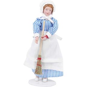 RiToEasysports Doll People, Dollhouse Miniature Porcelain Doll Model Decoration Ornament with Stand for 1:12 Scale Doullhouse Buildings(Chef) Dolls and Toys