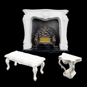 3 Pieces Fancy Victorian Furniture Set Miniature House Accessories Luxury Rococo Style in Kuwait