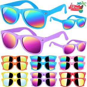 GINMIC Kids sunglasses bulk, Kids Sunglasses Party Favor, 24Pack Neon Sunglasses with UV400 Protection for Kids, Boys and Girls Age 3-8, Goody Bag Favors, Great Gift for Pool, Birthday Party Supplies