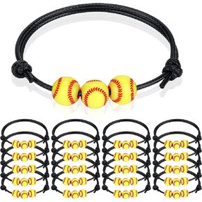 20 Pcs Sports Party Favors Charm Bracelets,Soccer Basketball Football Baseball Volleyball Bead Ball Bracelets Adjustable Inspirational Wristbands Sport Theme Birthday Party Favor Gifts for Teen Adults in Saudi Arabia