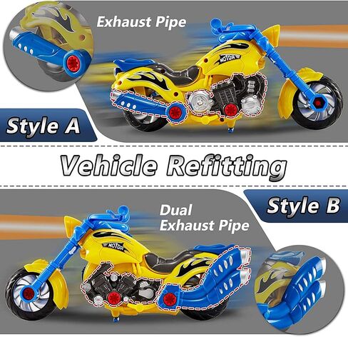 Liberty Imports Kids Take Apart Toys - Build Your Own Toy Motorcycle Vehicle Construction Playset - Realistic Sounds and Lights with Tools and Electric Power Drill in Saudi Arabia