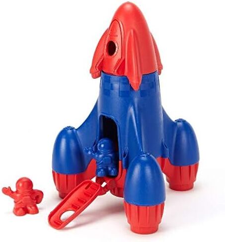 Green Toys Rocket, Red/Blue CB - 4 Piece Pretend Play, Motor Skills, Kids Toy Vehicle. No BPA, phthalates, PVC. Dishwasher Safe, Recycled Plastic, Made in USA. in Saudi Arabia