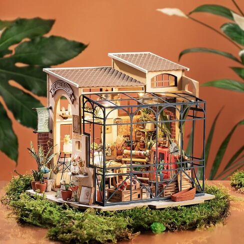 مجموعات بيت الدمى المصغرة DIY من Rolife، نموذج منزل صغير للبالغين للبناء، مجموعات نماذج دفيئة صغيرة مع أضواء LED، الحرف اليدوية/هدايا عيد الميلاد/ديكور المنزل للعائلة والأصدقاء (Cathy's Greenhouse) in Kuwait