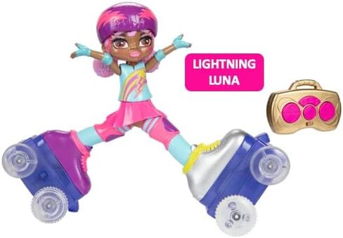 Rock N Rollerskate Doll Rainbow Riley Light Up Remote Control Rollerskating Doll - Plays Music and Skates!, 10" H in Saudi Arabia