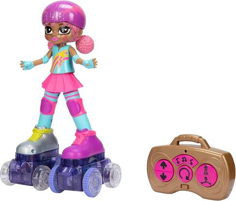 Rock N Rollerskate Doll Rainbow Riley Light Up Remote Control Rollerskating Doll - Plays Music and Skates!, 10" H in Saudi Arabia