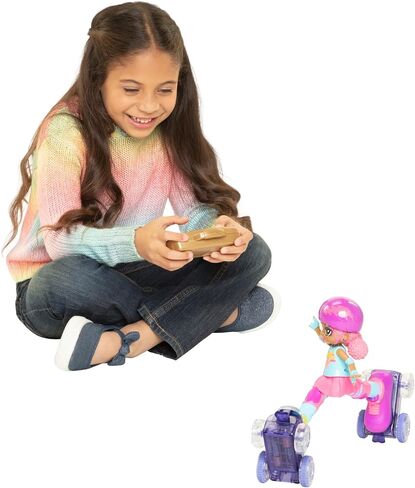 Rock N Rollerskate Doll Rainbow Riley Light Up Remote Control Rollerskating Doll - Plays Music and Skates!, 10" H in Saudi Arabia