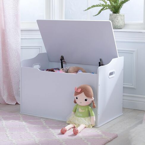 KidKraft Austin Wooden Toy Box/Bench with Safety Hinged Lid - Cherry, Gift for Ages 3+ in Saudi Arabia