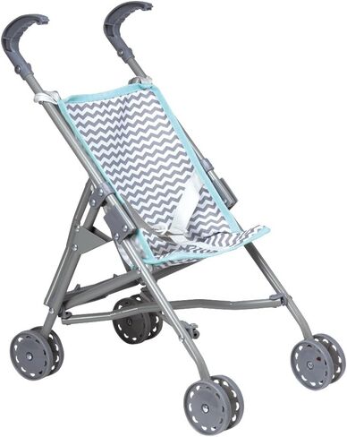 ادورا، دمية متعرجة، مظلة صغيرة، عربة لعب للأطفال من سن 3 سنوات فما فوق، رمادي in Kuwait
