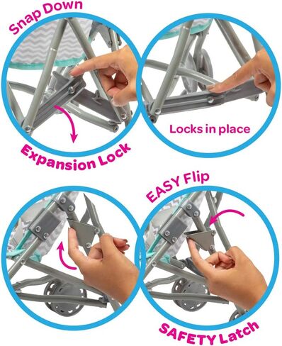 ادورا، دمية متعرجة، مظلة صغيرة، عربة لعب للأطفال من سن 3 سنوات فما فوق، رمادي in Kuwait