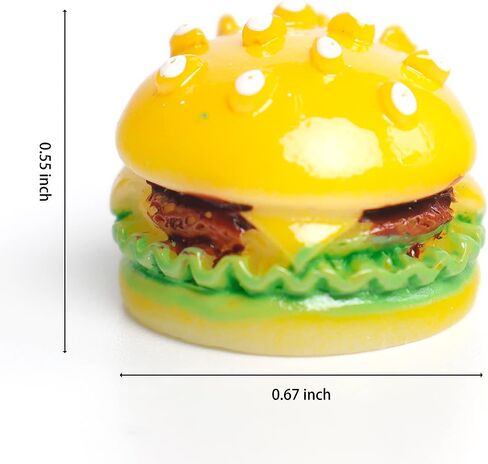 30 Pcs Miniature Hamburg Mini Lovely Burgers Miniature Resin Foods for DIY Accessories Mini Kitchen Decoration Birthday Gifts in Saudi Arabia