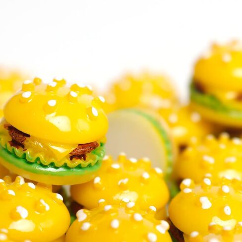 30 Pcs Miniature Hamburg Mini Lovely Burgers Miniature Resin Foods for DIY Accessories Mini Kitchen Decoration Birthday Gifts in Saudi Arabia