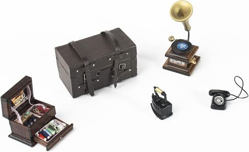 5 Pieces Miniature Furniture Set for 1/12 Scale Set (Vintage Style) in Kuwait