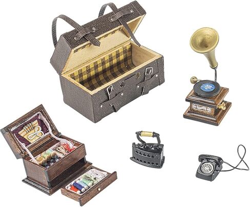 5 Pieces Miniature Furniture Set for 1/12 Scale Set (Vintage Style) in Kuwait