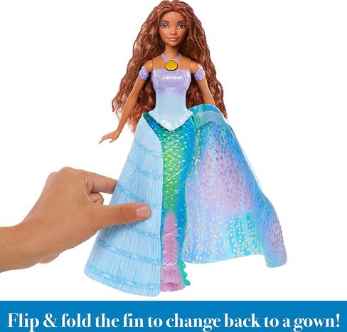 Mattel The Little Mermaid Transforming Ariel Fashion Doll, Switch from Human to Mermaid, Toys Inspired by the Movie in Saudi Arabia