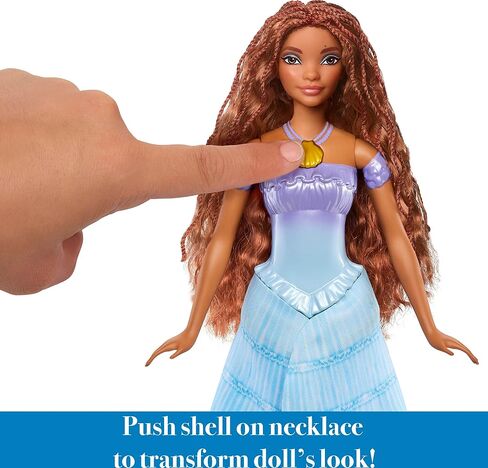 Mattel The Little Mermaid Transforming Ariel Fashion Doll, Switch from Human to Mermaid, Toys Inspired by the Movie in Saudi Arabia