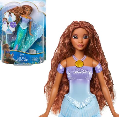 Mattel The Little Mermaid Transforming Ariel Fashion Doll, Switch from Human to Mermaid, Toys Inspired by the Movie in Saudi Arabia