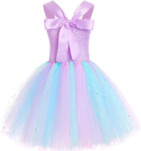 Koatobbor Girls Mermaid Costume Mermaid Tutu Dress Color Led Light Up for Halloween Birthday Party 3-8Years in Saudi Arabia