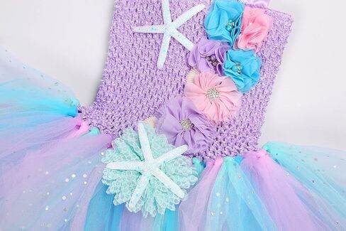 Koatobbor Girls Mermaid Costume Mermaid Tutu Dress Color Led Light Up for Halloween Birthday Party 3-8Years in Saudi Arabia