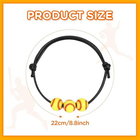 20 Pcs Sports Party Favors Charm Bracelets,Soccer Basketball Football Baseball Volleyball Bead Ball Bracelets Adjustable Inspirational Wristbands Sport Theme Birthday Party Favor Gifts for Teen Adults in Kuwait