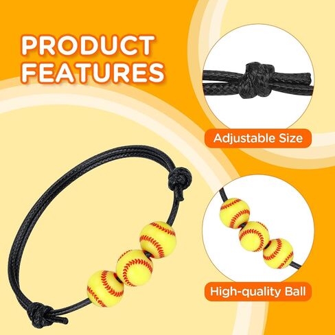 20 Pcs Sports Party Favors Charm Bracelets,Soccer Basketball Football Baseball Volleyball Bead Ball Bracelets Adjustable Inspirational Wristbands Sport Theme Birthday Party Favor Gifts for Teen Adults in Kuwait