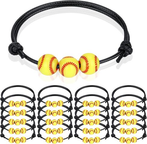 20 Pcs Sports Party Favors Charm Bracelets,Soccer Basketball Football Baseball Volleyball Bead Ball Bracelets Adjustable Inspirational Wristbands Sport Theme Birthday Party Favor Gifts for Teen Adults in Kuwait