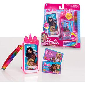 Barbie Unicorn Play Phone Set with Lights and Sounds, Unicorn Phone Case and Wristlet, Toy Cell Phone for Kids, by Just Play , Pink in Kuwait