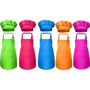 Tamicy 10 Pieces Kids Chef Hat and Apron Set in Saudi Arabia