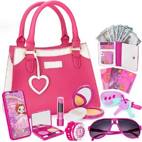 Officygnet Play Purse for Little Girls, Princess Pretend Play Girls Toys for 3 4 5 6 Year Old, Toddler Purse with Accessories for Ages 3-5 4-6 6-8, Kids Toy Purse Perfect for Girls Birthday Gifts