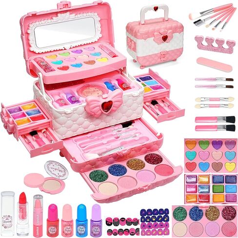 Kids Makeup Kit for Girl - Kids Makeup Kit Toys for Girls,Play Real Makeup Girls Toys, Washable Make Up for Little Girls, Non ToxicToddlers Pretend Cosmetic Kits,Age4-12 Year Old Children Gift in Kuwait