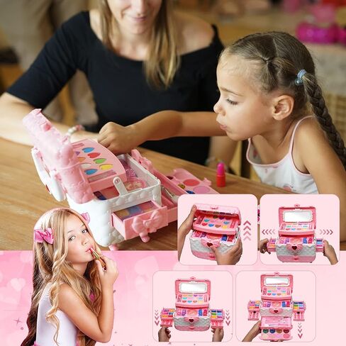 Kids Makeup Kit for Girl - Kids Makeup Kit Toys for Girls,Play Real Makeup Girls Toys, Washable Make Up for Little Girls, Non ToxicToddlers Pretend Cosmetic Kits,Age4-12 Year Old Children Gift in Kuwait